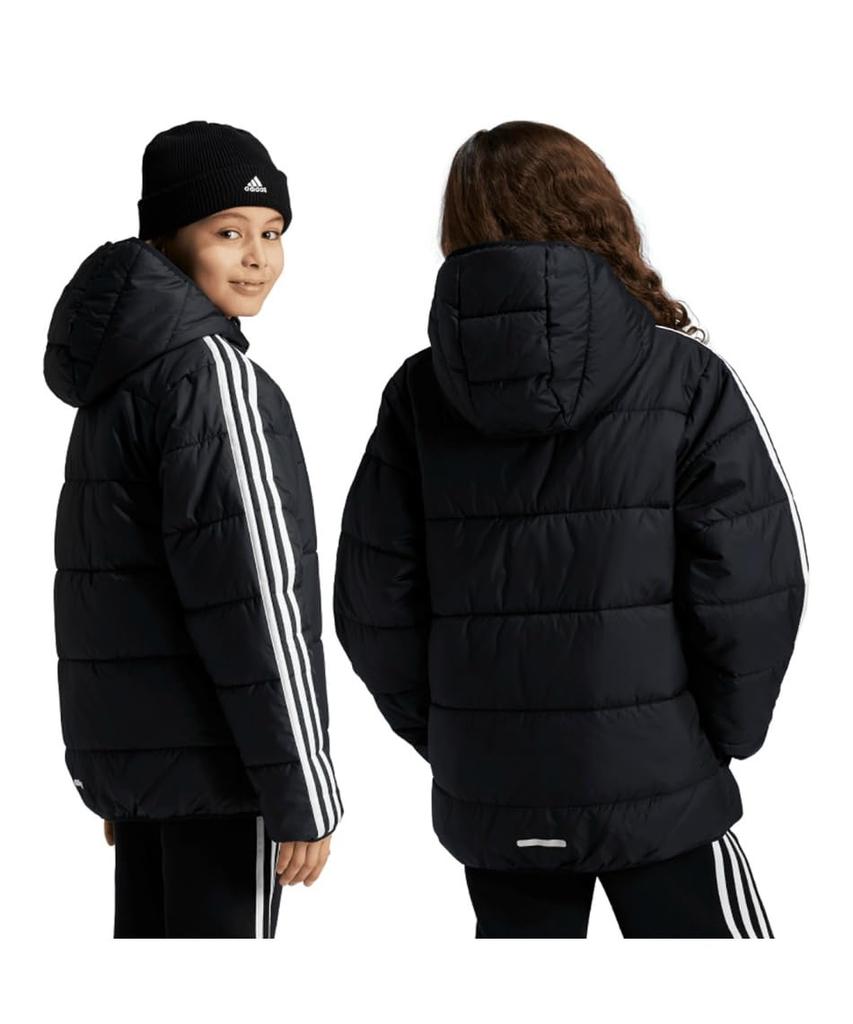 Adidas Essentials Утепленная куртка JTH12 J130 Детская с тремя полосками Черно-белая (IV9512)