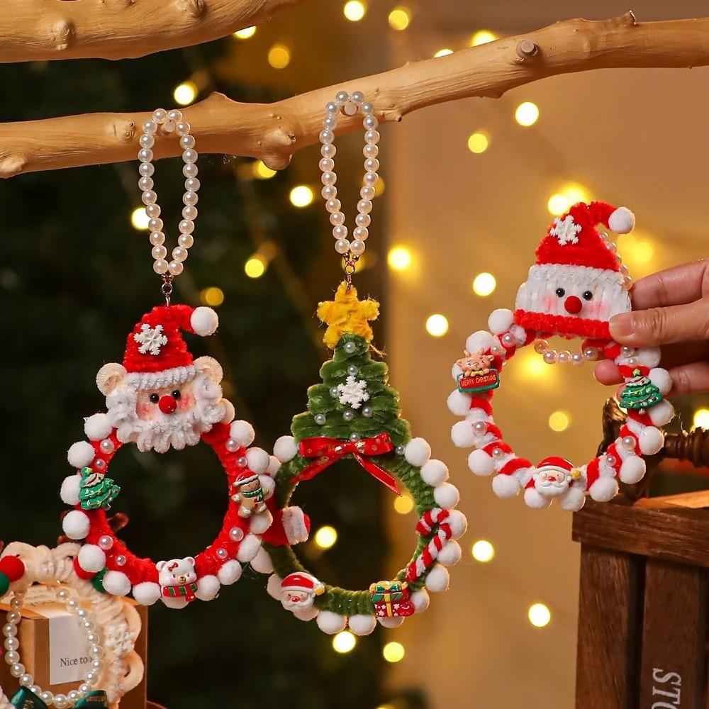 DIY Christmas Tree Ornament Material Kit Pearl Chain Christmas Hanging Material Bag Parent Craft