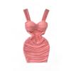 French Style Temperament Sexy Socialite Sling Dress Women's Clothing Summer Pleated Waist Tight Slim Looking Sheath Sexy Short Skirt