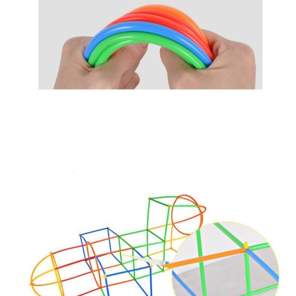 STEM Straw Builders Construction Set Large Pipe Connectors & Straws, Montessori Educational Toys for 3-10Year Olds