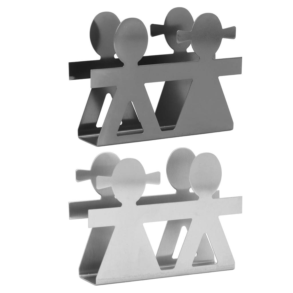 Вертикальный держатель для салфеток «Мальчик и девочка» с ажурным узором из кованого железа, вертикальный держатель для салфеток на столе 