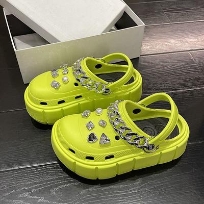 Модные шлепанцы на платформе Летние женские сандалии 6 см танкетки Женские уличные клоги Толстые уличные пляжные шлепки Девочки вьетнамки Садовая обувь