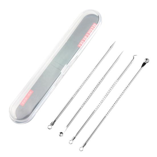 4 шт./компл. портативная игла для удаления прыщей из нержавеющей стали, косметическое средство для удаления комедонов и прыщей для носа