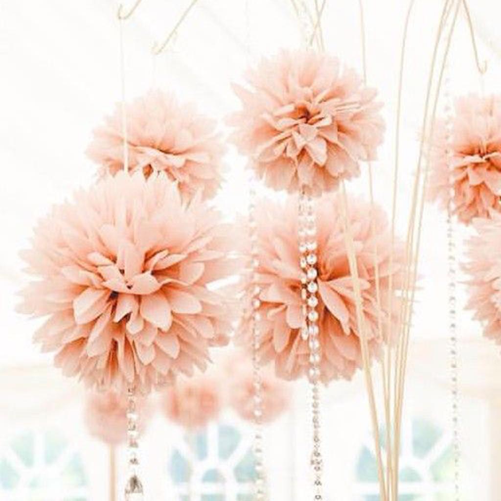 8pcs Wedding Decorative Paper Pompoms Pom Poms Flower Balls Party Home Decor Tissue Birthday Christmas DIY Decoration