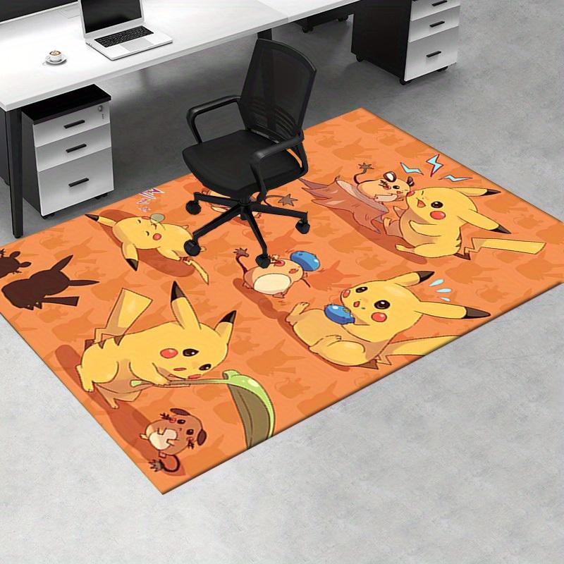 Office Carpet Pikachu and Eevee Patterned Sofa Rug, Chair Mat for Protection