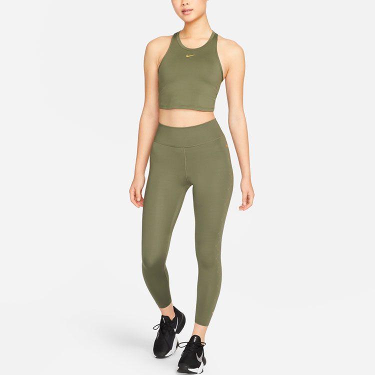 Nike Спортивные брюки женские оливково-зеленые умеренные DM7259-222
