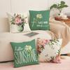 Домашний декор Набор диванных подушек Комбинация Цветочная наволочка Льняная Односторонняя печать Прикроватная подушка Подушка