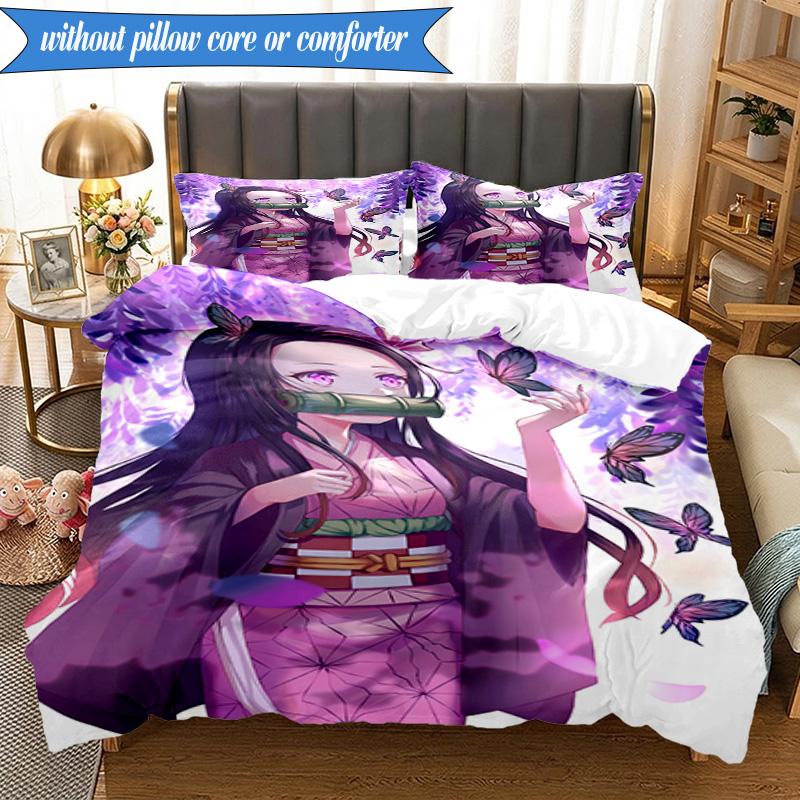 Vibrant Anime Characters 3pcs K-pop music group Bedding set,Ideal for Bedroom, Dormitory,Including Duvet Cover And 2pcs Pillowcases,Fan gifts