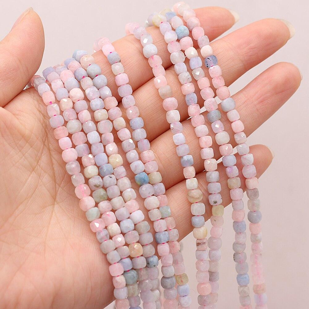 Бусины из натурального камня, граненые квадратные изолированные бусины, розовый кварц/малахит для DIY, ожерелье, браслет, серьги, ювелирные аксессуары