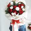 Folia Florystyczna - Serca Szałwiowy Zielony - Arkusze 58X58 Cm - 20Szt