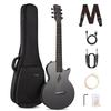 Enya Nova Go SP1 Acoustic/Electric Guitar, Carbon Fiber Mini Guitar with AcousticPlus Pickup, Includes Guitar Case and Strap (Black)
