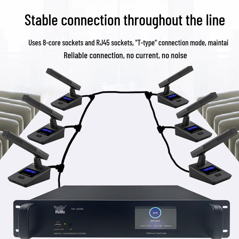 HuiDu HD-830C Профессиональный проводной цифровой всенаправленный микрофон для конференций (Китайская версия)