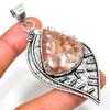 Silver Leaf Jasper Gemstone 925 Silver Plated Jewelry Pendant 2.84"