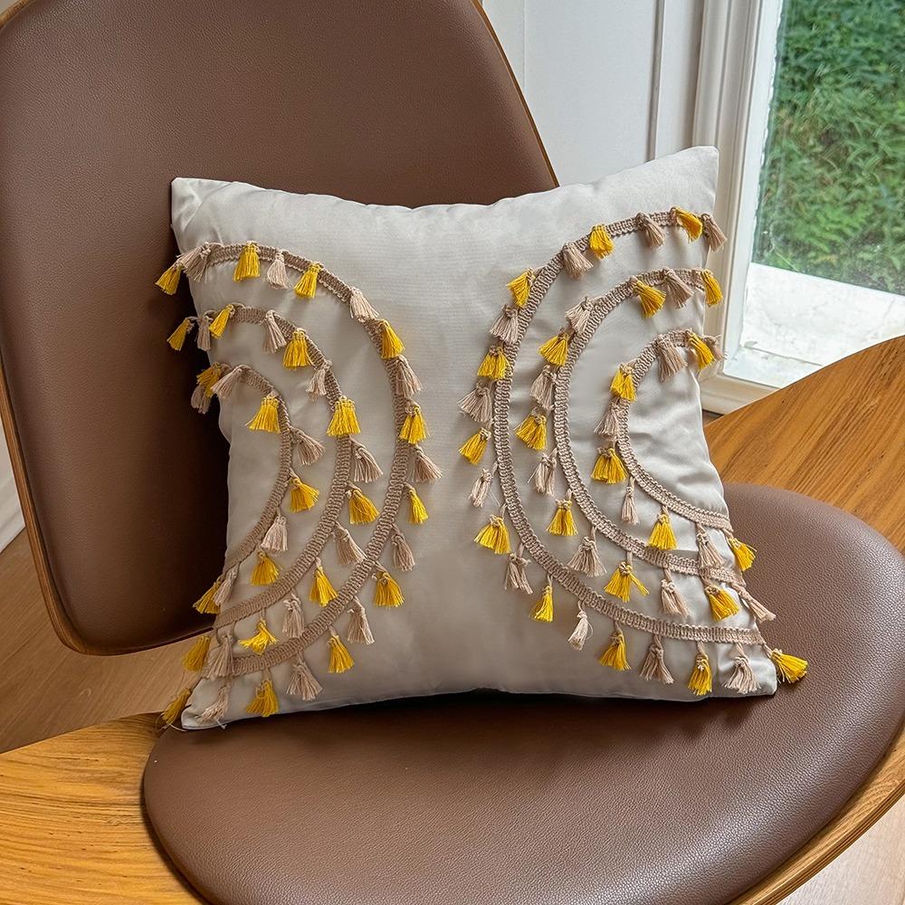 Наволочка с кисточками 45*45 см, моющаяся, скандинавская подушка, декор, красочная 18 дюймов, наволочка в стиле бохо, общежитие