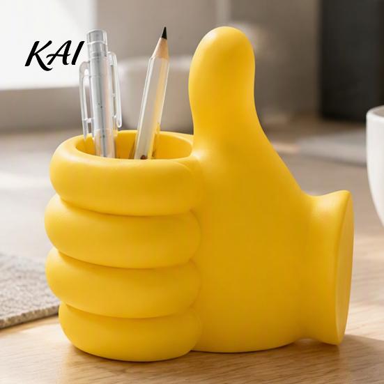 Funny Gesture Pen Stand 3D Printed Thumbs?Up Holder, Shaped Desk Organizer, Creative Novelty Decor for Students Pencil Cup, Cute Desktop Storage