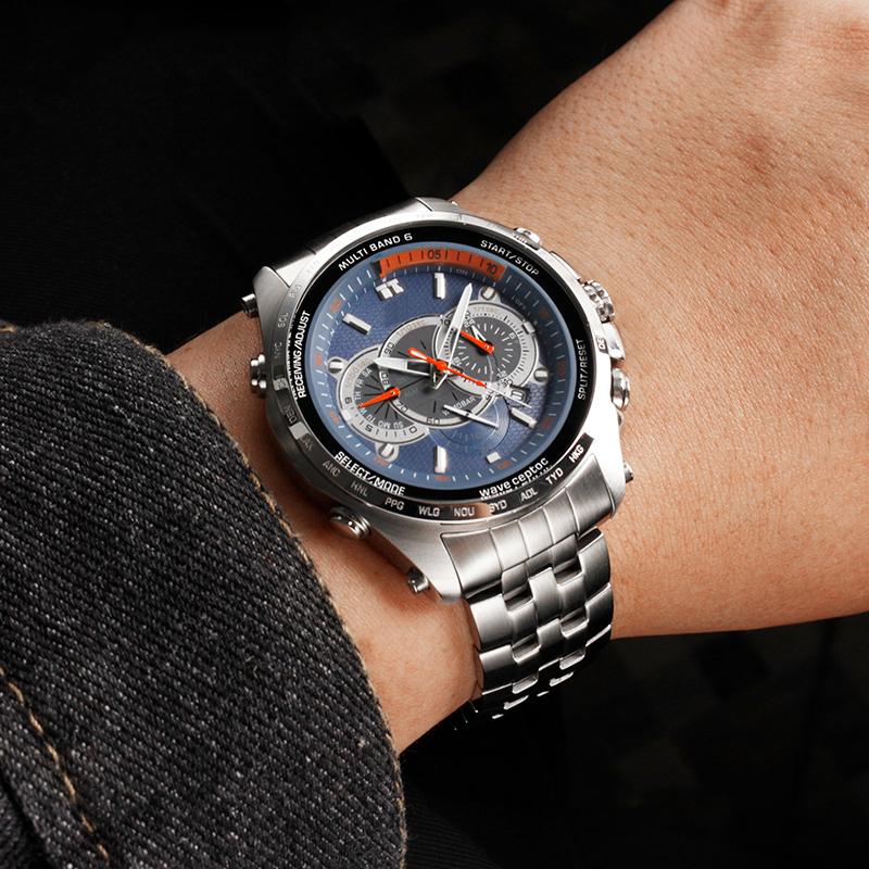 Для Casio EDIFICE серии EQW-M710 мужские прецизионные часы из нержавеющей стали цепочка изогнутый конец рот металлический браслет ремешок 22 мм