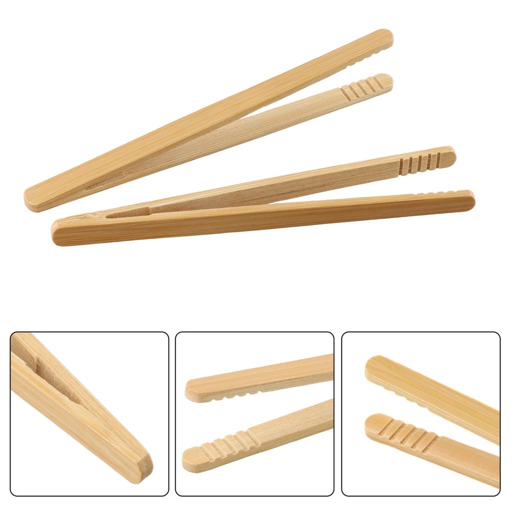 Набор деревянных щипцов для еды из 2 предметов для легкой подачи тостов, салата и чая