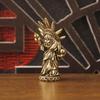 1Pcs Vintage Brass Figurine Cute Cartoon Liberty Goddess Statue Mini Desktop Decor For Home Office Model Craft Unique Gift