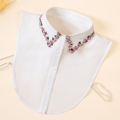 1 Piece of Women's Fake Collar, a Stylish and Versatile Decorative Collar, Featuring a Retro Round Neck Design, a White Fake Shi