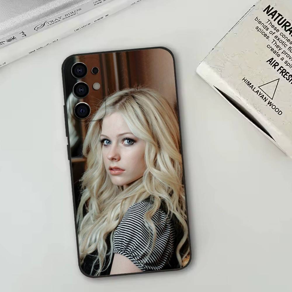 A-A-Avril Phone Case Black Silicone Soft For Samsung S25,S24,S21,S22,S23,S30,Ultra,S20,Plus,Fe,Lite