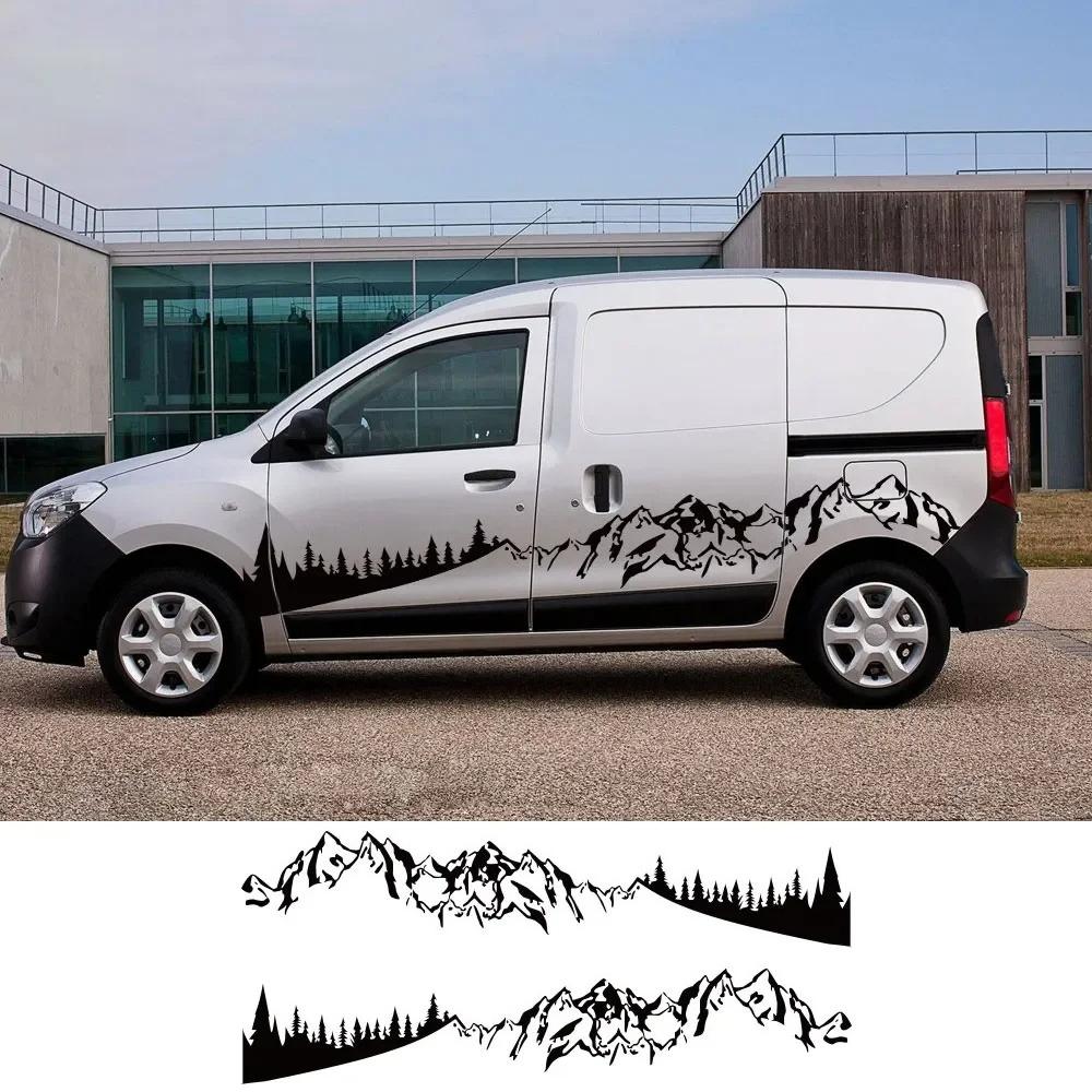 Автомобильные наклейки с горными пейзажами Для Renault Dacia Dokker Фургон-кемпер DIY Боковая дверь Виниловый декор Наклейки Автоаксессуары для тюнинга