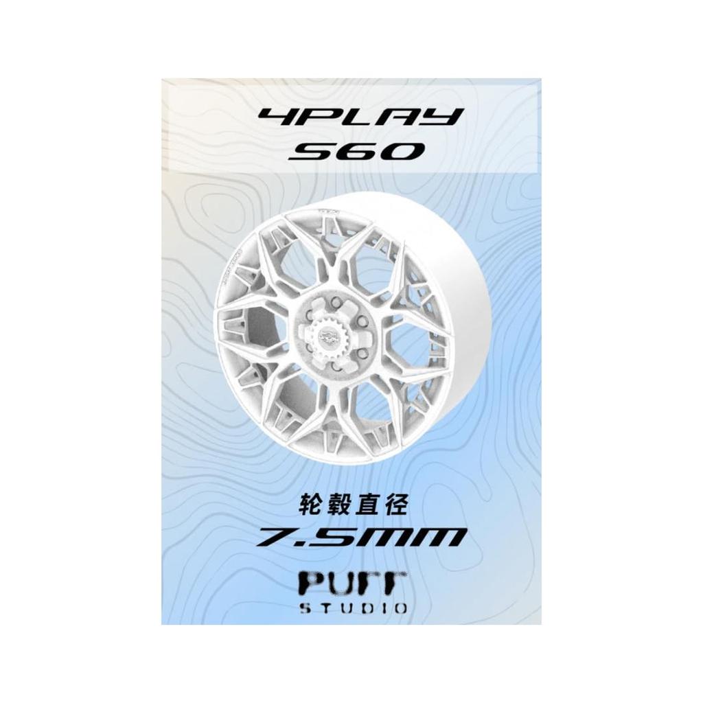 PuffStudio Scale Custom Wheels Wheel Outer Tire Perfect for Diecast 1/64 (4Play_S60) - Diameter Approx. 7.5mm / Included Approx. 13.5mm - SUVs,