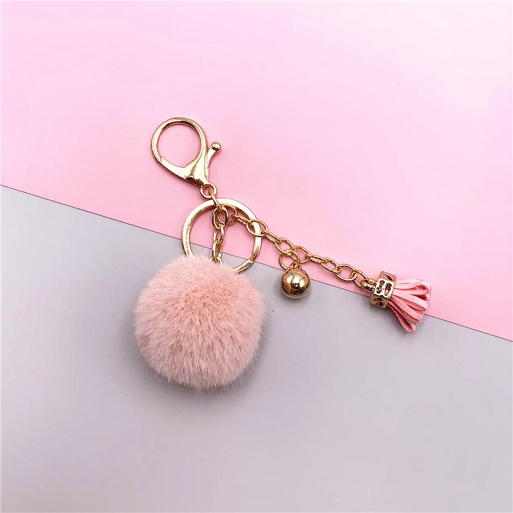 Creative Keyring: Adorable Tassel Fruit-Coloured Pom-Pom Car Key Chain Bag Accessory Plush Gift
