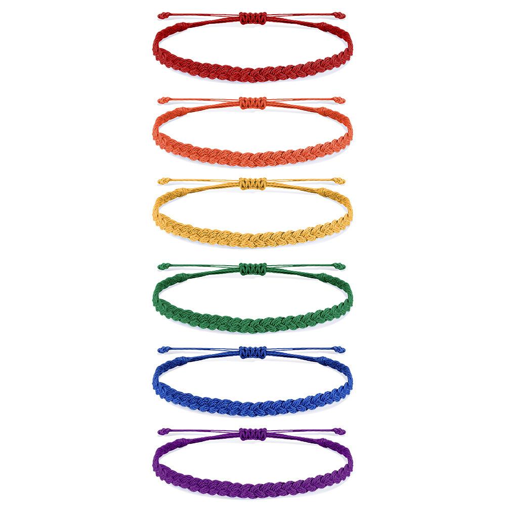 Manufacturer Handmade Love Is Love LGBT Gay Lesbian Pride Rainbow Waterproof Nylon Cord Braided Bracelet