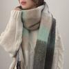 Winter New High-end Warm Scarf Women's Winter Thickened Color Plaid Pulling Women's Scarf