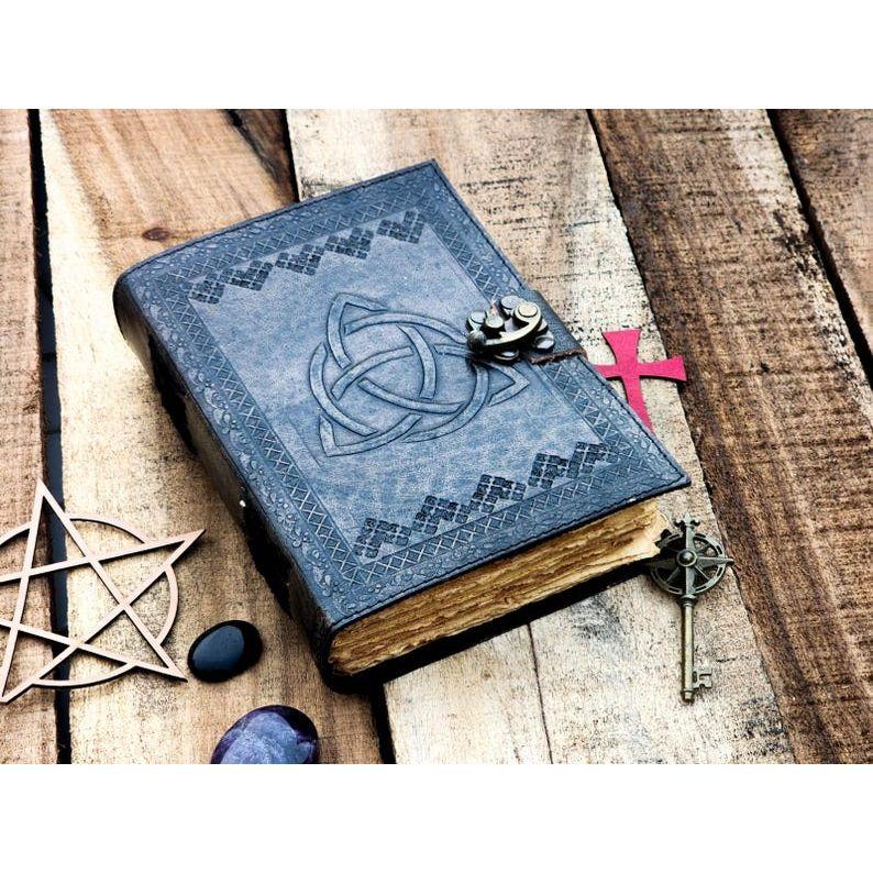 Журнал ручной работы из кожи Spell The Triquetra Journal Circle of Triquetra Book Для мужчин и женщин Travel Sketchboo пустая книга заклинаний теней