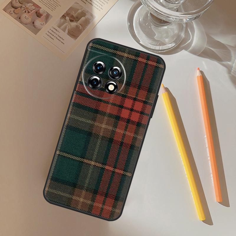 Шотландский плед Теплый плед Чехол Для OnePlus 12 12R 13 R 11 9 10 Pro 8T 9RT 10T OnePlus Nord 4 CE 2 3 Lite N20 N30 Чехол