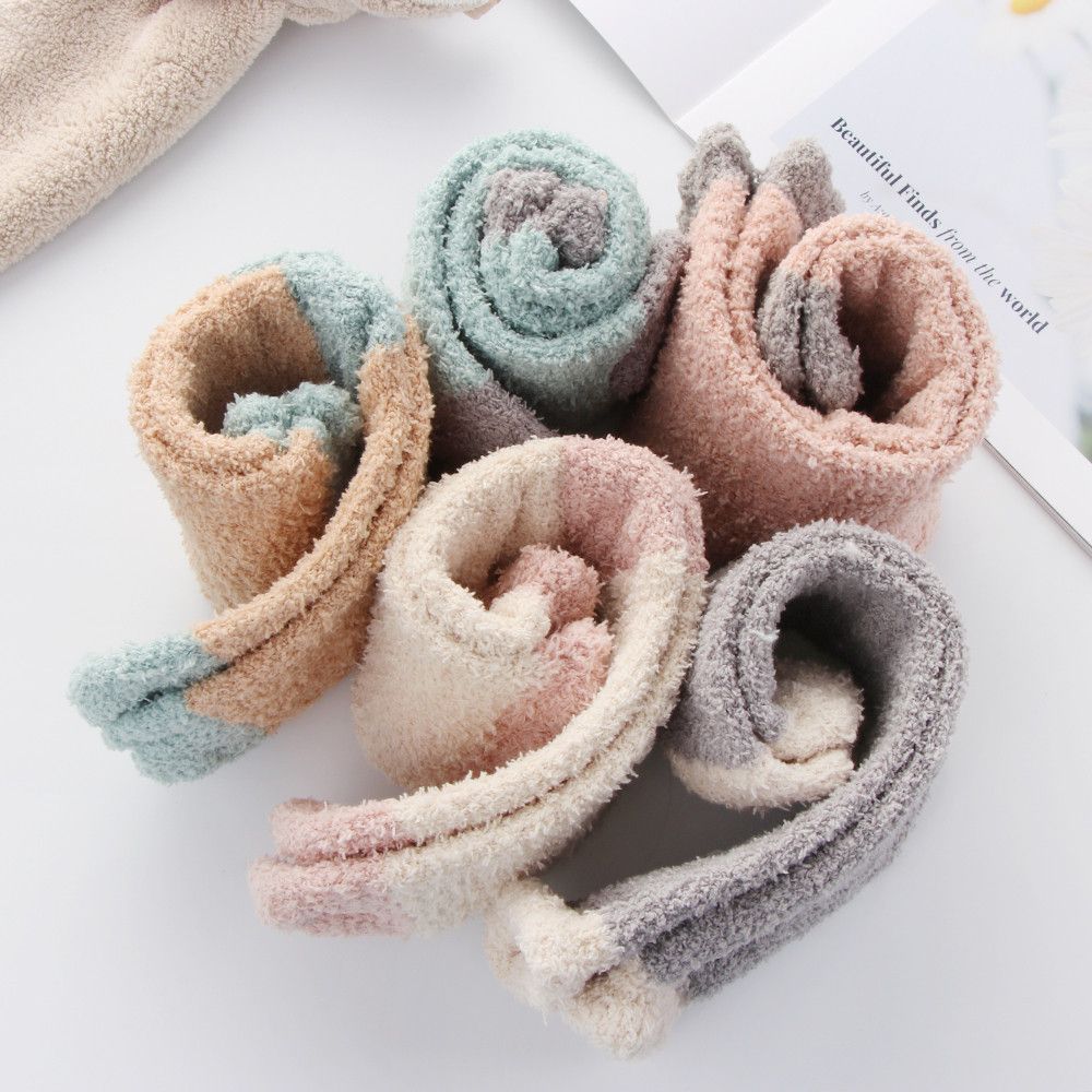 Fluffy Winter Warm Plush Cashmere Sox Thickening Soft Coral velvet socks