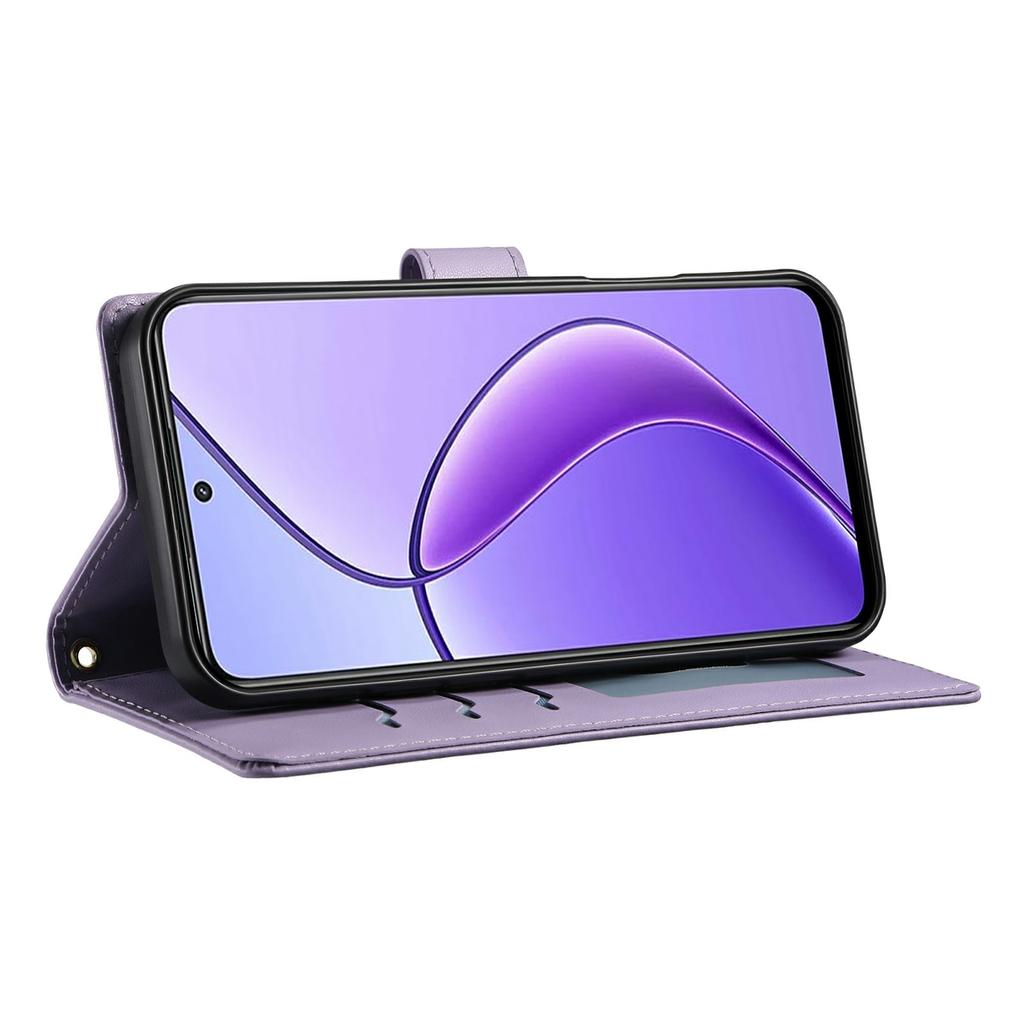 Для Realme 14 5G Чехол Ромбовидная прострочка Кошелек Подставка Кожаный чехол для телефона с длинным/коротким ремешком