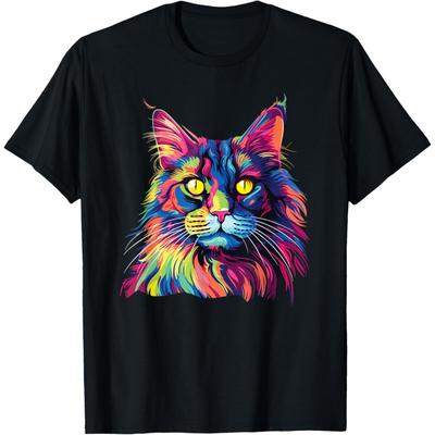 Кошки Акварели Цветные Мейн-куны Футболка