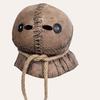 Burlap Texture Latex Full Head Mask, Horror Character Headgear for Adult Halloween Cosplay Props