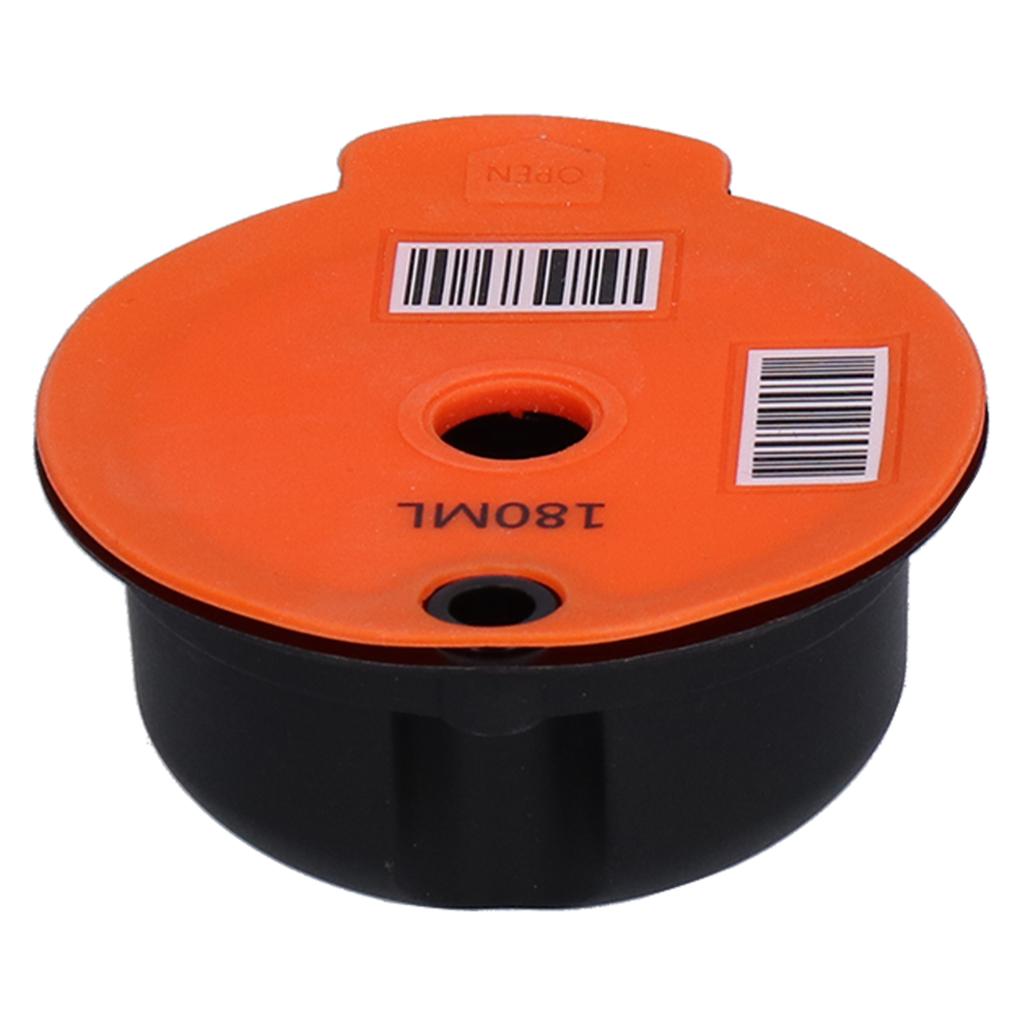 Reusable Coffee Capsule Coffee Filter Cup with Brush Spoon Home Office Cafe AccessoriesOrange 180ML