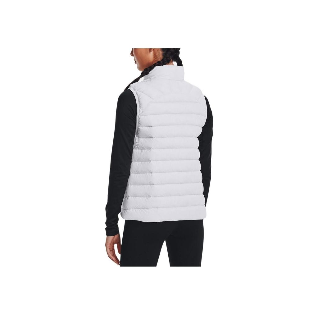 Under Armour Жилет женский с логотипом, однотонный, на молнии, с воротником, белый 1372647-100