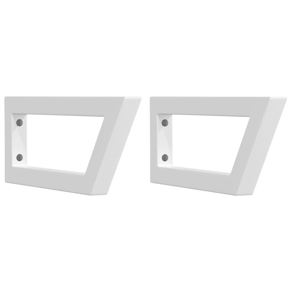 Washbasin Brackets 2 pcs White Trapezoidal Steel