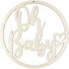 Деревянный баннер-гирлянда 'Oh Baby' 35 см для украшения детского праздника или дня рождения