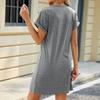 Женское весеннее и летнее модное платье средней длины с короткими рукавами и нежным стилем
