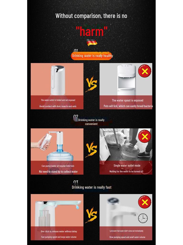 Складной перезаряжаемый электрический диспенсер для воды с защитой от насекомых для домашнего использования
