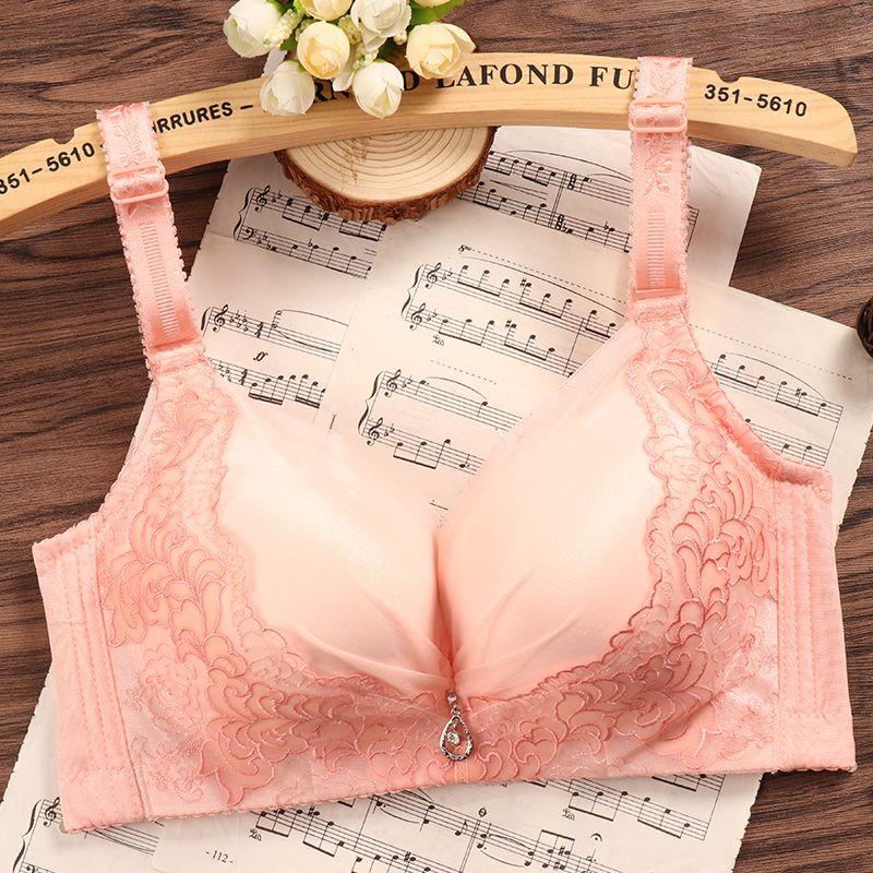 Весенне-летний бюстгальтер без стального кольца, бюстгальтер в сборе, утолщенное сексуальное кружевное нижнее белье, бюстгальтер, нижнее белье, женская боковая грудь