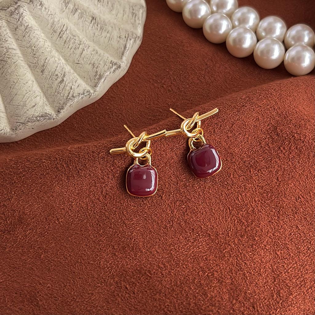 Ретро и модные женские серьги, квадратные серьги-капли масла, элитное чувство, модный темперамент, аксессуары для ушей