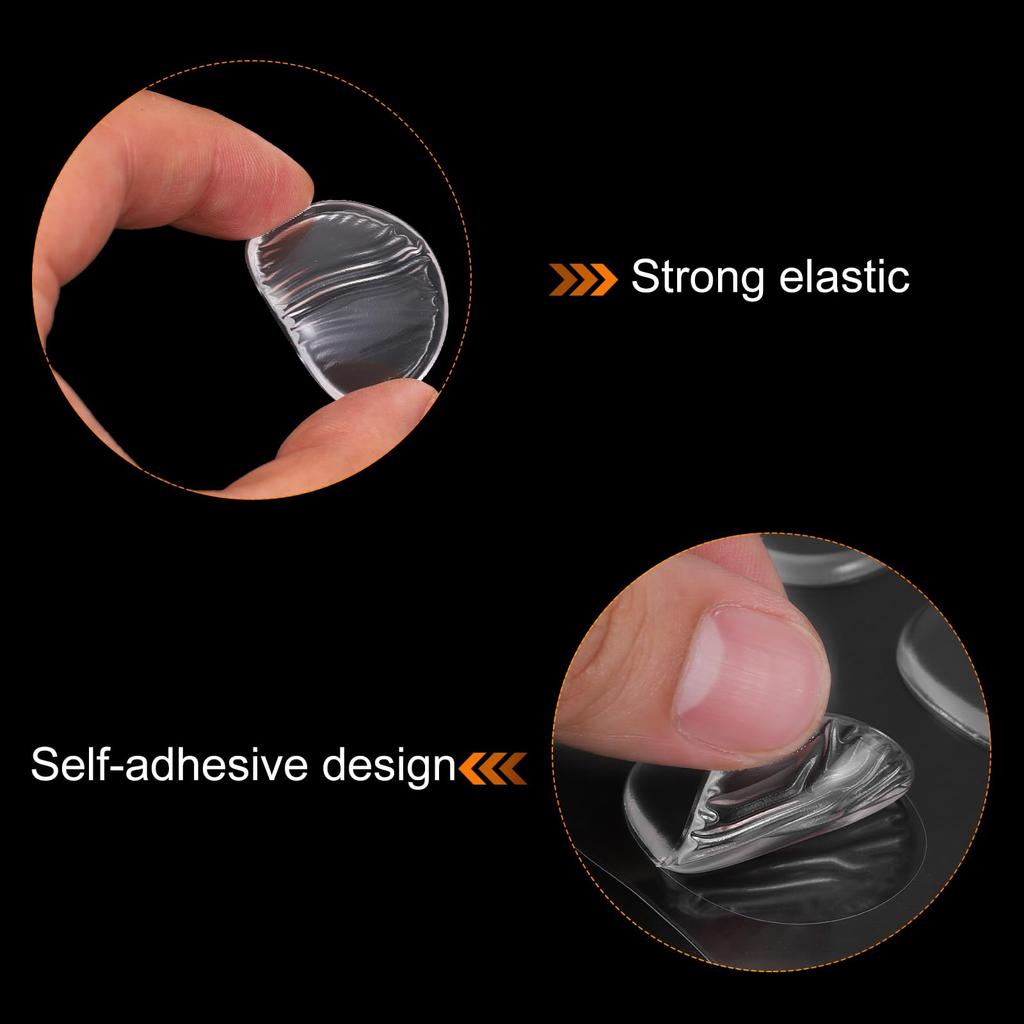 Uxcell 48-Piece Drum Damper Gel Pads, Silicone Mute Pads, Drum Silencers, Moon Gel Clear, 30x25x3mm, Effective for Adjusting Drum Cymbal Volume