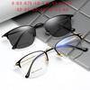 Metal Photochromism Gray Lens Prescription Eyeglasses Women Men Half Frame Square Shortsighted Eyewear 0 -0 .5 -0 .75 To -6 .0