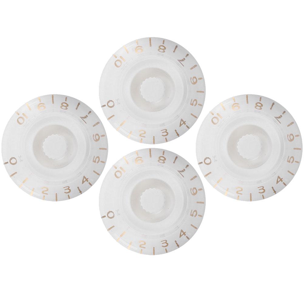 4 шт. ручка регулировки тона прозрачный колокольчик громкость аксессуары для музыкальных инструментов для гитары бас белый с золотой надписью