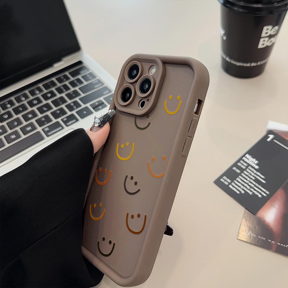 Простые линии и улыбающееся лицо Чехол для телефона iPhone 15 Pro Max 11 12 13 16 14 Plus Силиконовый противоударный чехол Защитная крышка для объектива