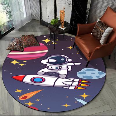 3D Астронавт Космос Мультяшный Круглый Ковер Коврик для Гостиной Спальни Детской Игровой Комнаты Декор Стула, Коврик для Питомцев Нескользящий Напольный Коврик