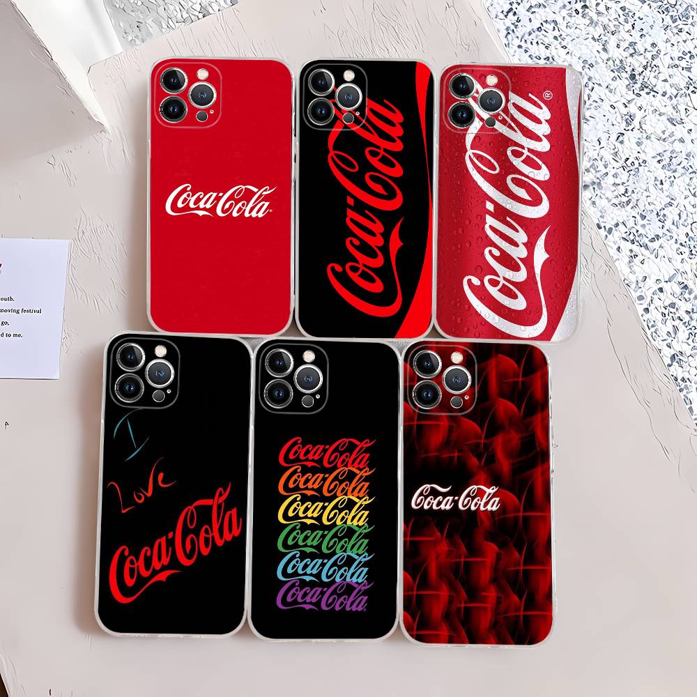 Чехол C-COCA Логотип C-COLA из ТПУ-силикона Для IPhone 11 12 13 14 15 16 17 Pro Max Ударопрочный Прозрачная задняя крышка