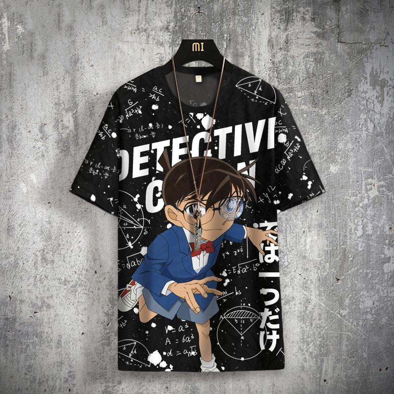 Kudo Shinichi Detective Conan Tshirt Anime Unisex Tee for Kid Adult Cosplay 3D Shirt Summer